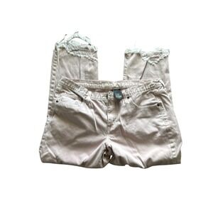 Missimo Denim Boyfriend Crop‎ Pants Women's 14/32R Pink Frayed Hem Casual